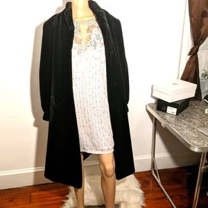 Vintage Faux Fur Mob Women's Coat Black
